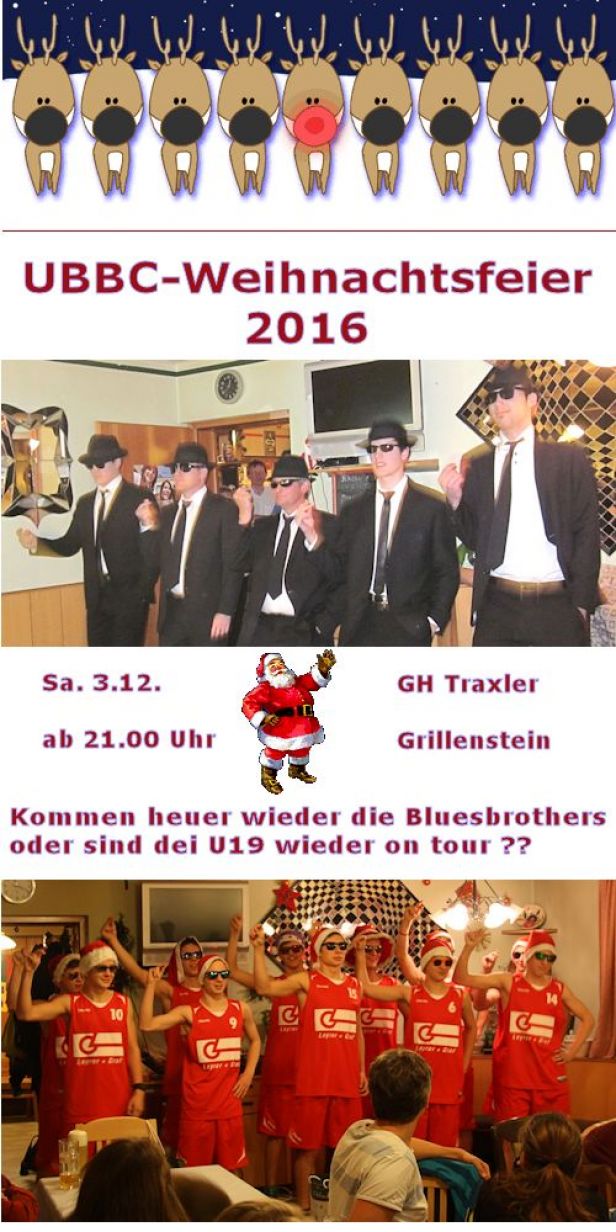 UBBC Weihnachtsfeier naht mit riesen Schritten